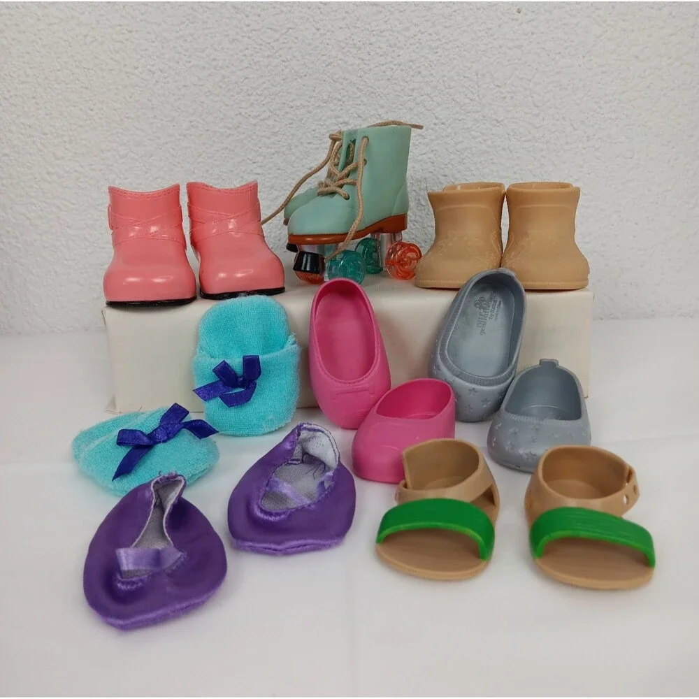 Battat Our Generation Roller Skates Boots Sandals Slippers Mixed Doll Shoe Lot
